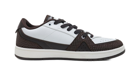 RIGORER Reaves Slip Resistant Breathable Abrasion Resistant Low top Thin Sole Skateboard Shoes Mens White Brown