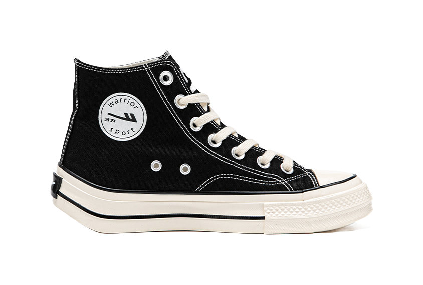 WARRIOR Cloud Sail Series Canvas Shoes Unisex High top Black 