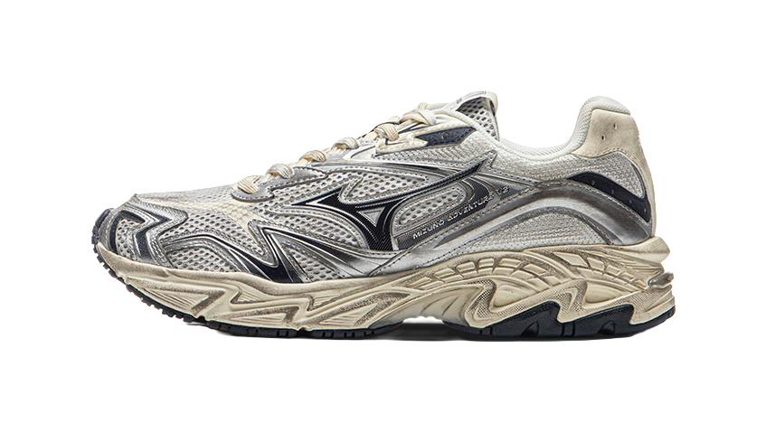 Mizuno Adventure Cushioning, Wear Resistant Low top Chunky Sneakers Unisex Beige Silver  vjsneaker.com