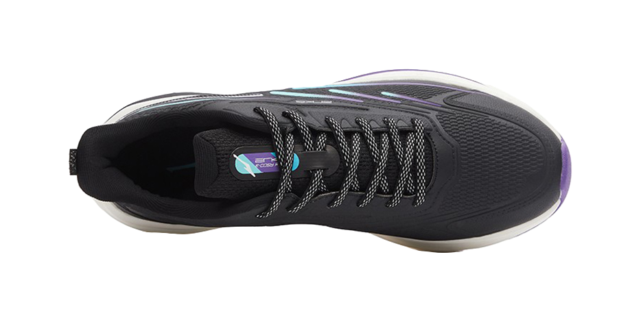 Erke Toss Neutral Force Shock Absorbers Slip Resistant Abrasion Resistant Low top Running Shoes Men's Black Purple 