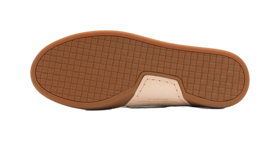 Rubber outsole for skate shoes with tan gum color and crosshatch traction grid