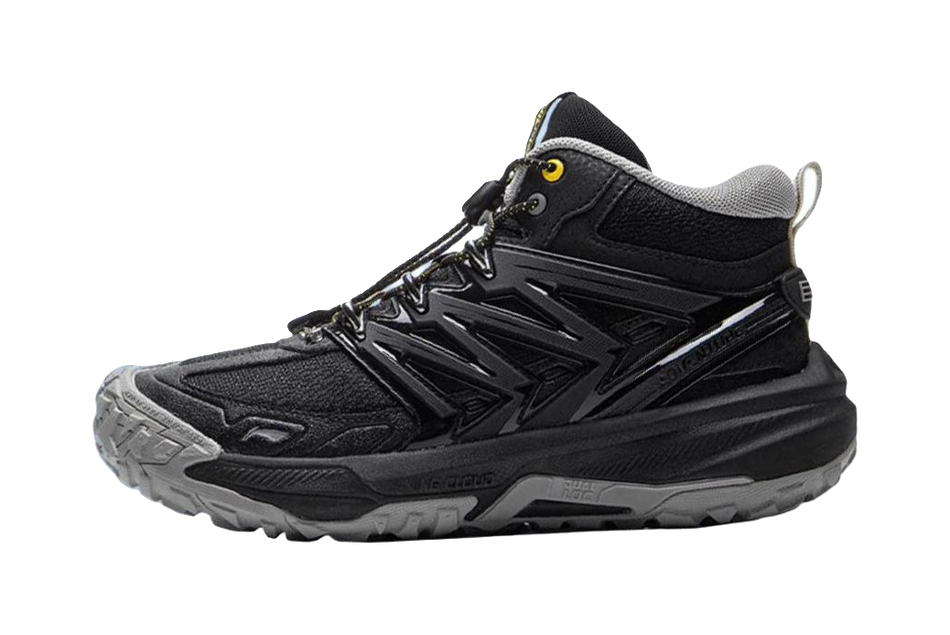 LINING YOUNG Anti-Slip Wear-Resistant Mid-Top Kids Outdoor Shoes Black Kids  VJSNEAKER