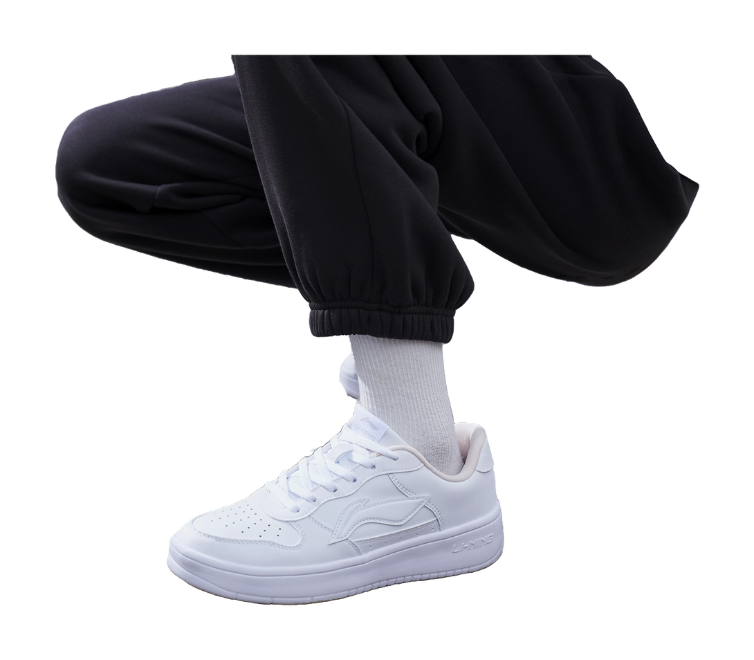 LiNing Pontoon Boats Anti Slip Wear Resistant Breathable Height Increasing Low Top Skateboard Shoes Women's White 