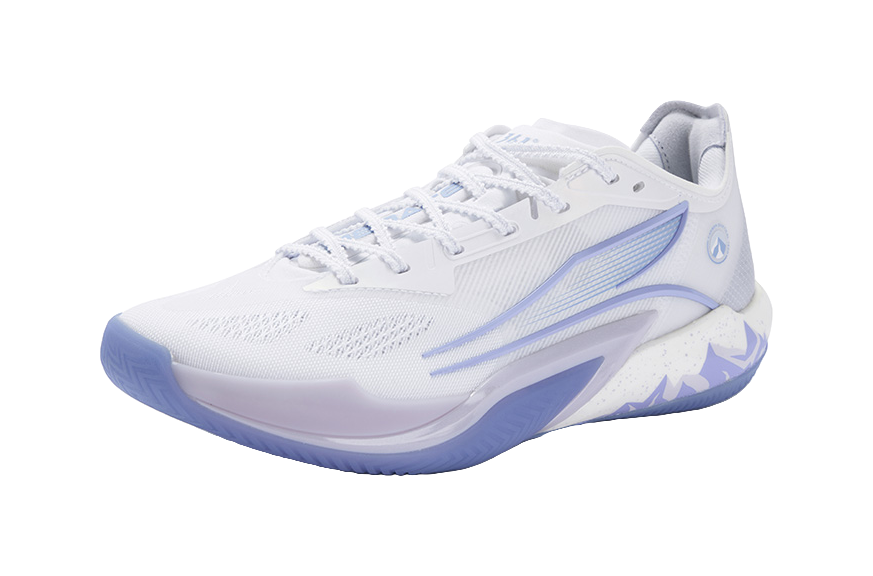 361 ° Racing 2Pro Snow Mountain Comfortable Practical Professional Training Shock Absorbent Wear resistant Anti slip Low cut Basketball Shoes Male and Female Same Iris Color  vjsneaker.com