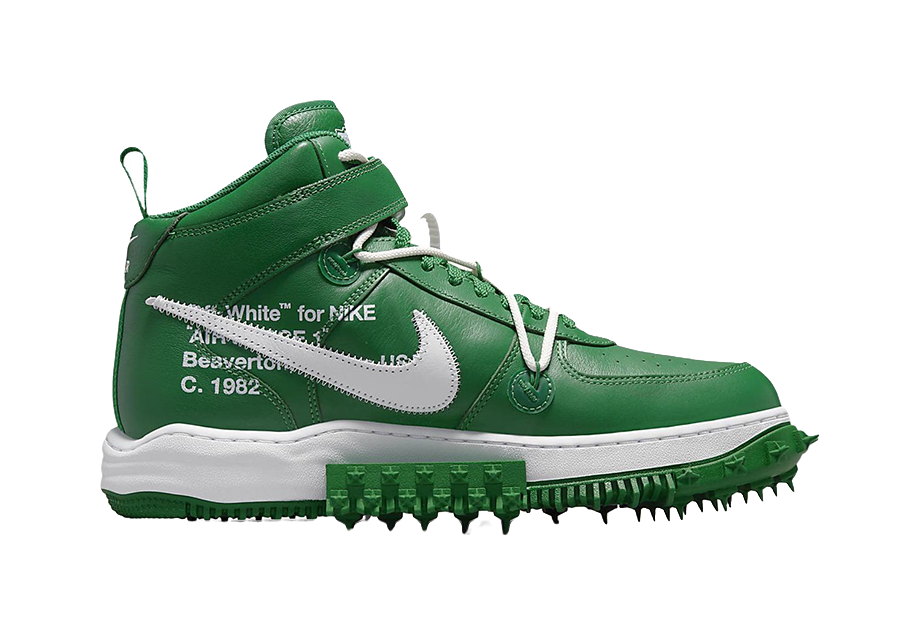 Nike X Off White Air Force 1 Mid Sp Leather Pine Green  vjsneaker.com