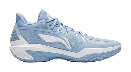 Li Ning low-top basketball shoes, side view with textured mesh upper