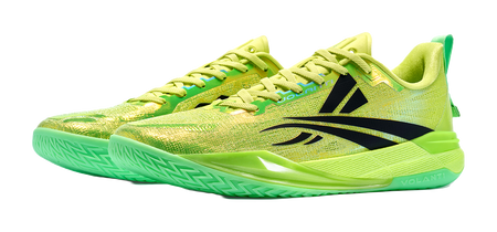 Volanti 911 Rocket low-top basketball shoes in bright green with black side logo