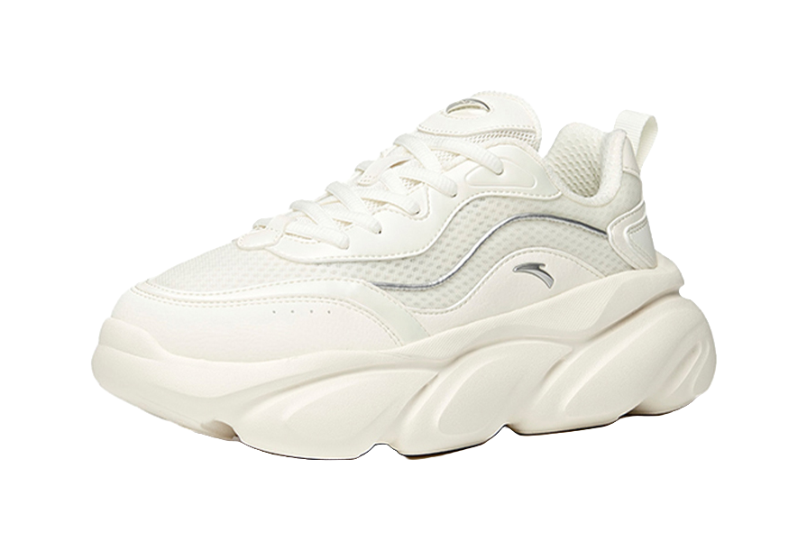 Anta Claw Shock Absorbers Slip Resistant Abrasion Resistant Breathable Low top Chunky Sneakers Women's White 