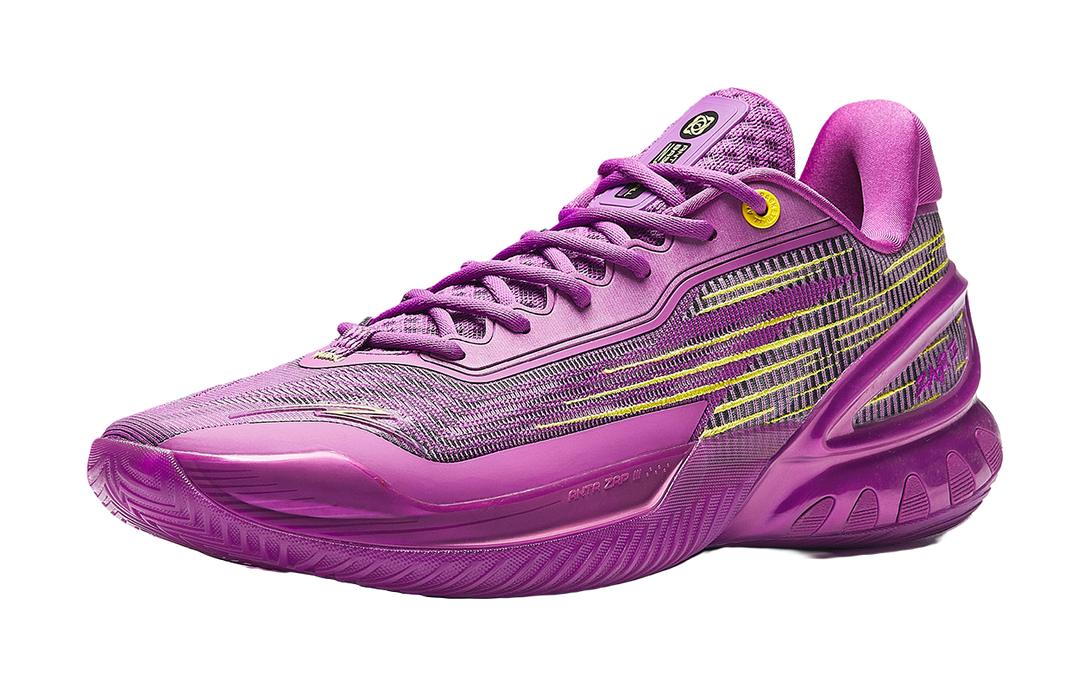 Anta Zap 3 Bauhinia Cushioning, Wear Resistant Low top Basketball Shoes Mens Purple Gold  VJSNEAKER