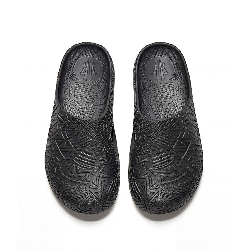 ANTA Men's Closed-Toe Recovery Slippers 112621811-2 — Basic Black  vjsneaker.com