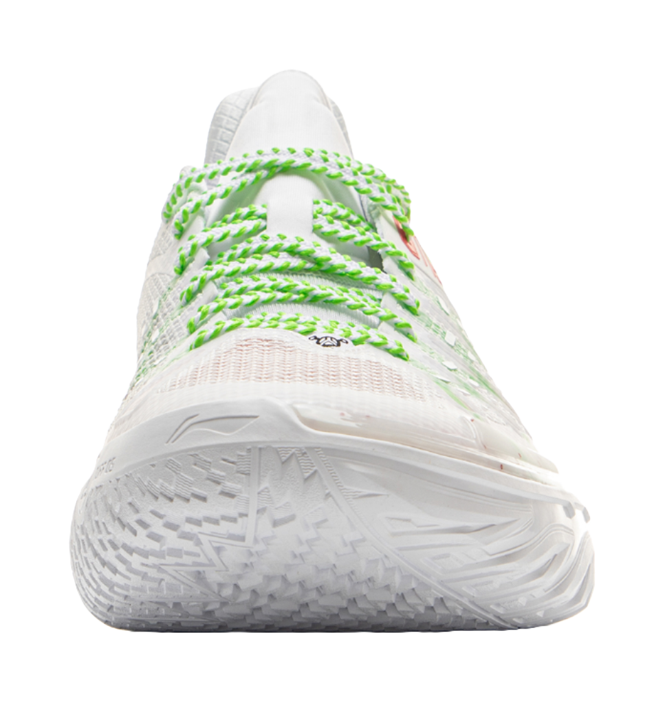 LiNing Jie Ao 2 Cushioning Anti-Slip And Wear-Resistant Rebound Low-Top Outdoor Basketball Shoes Mens White Green  VJSNEAKER