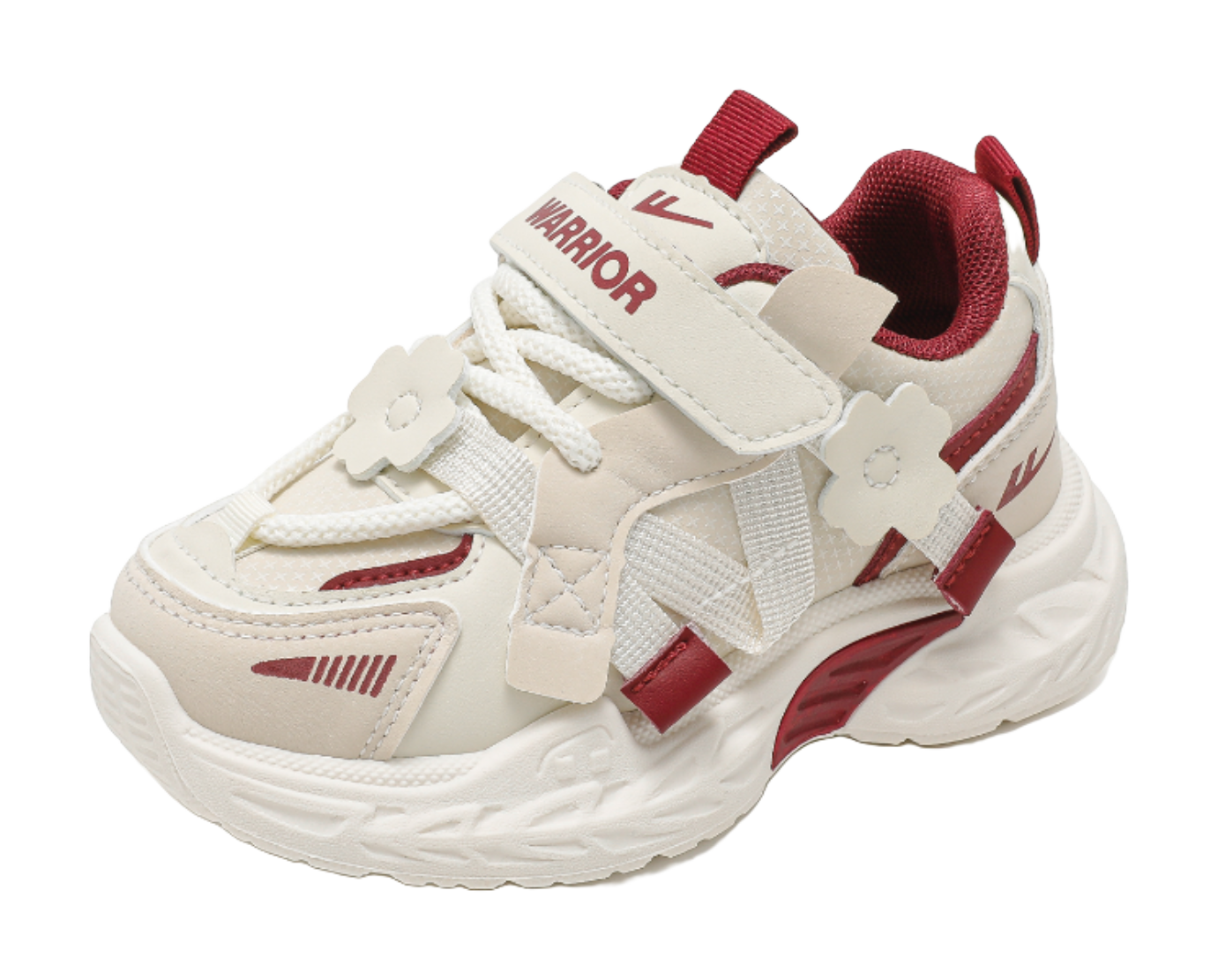 Warrior girls' sports shoes made of synthetic leather, comfortable, versatile, wear-resistant, lightweight, shock-absorbing, low top, girls' casual shoes for children  VJSNEAKER