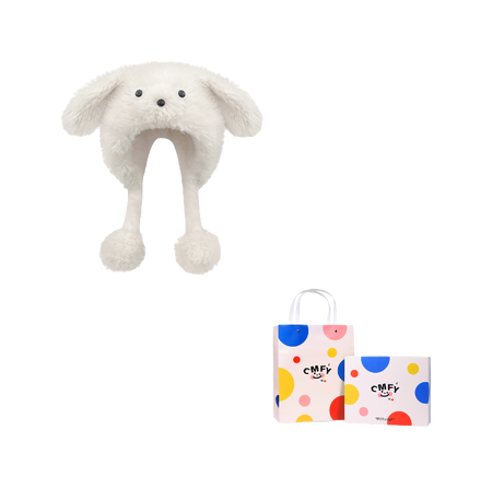 CMFY will move furry little dog ear hat, thick and cute windproof face enhancing little Lei Feng hat, polyester fiber wool hat, unisex couple's style  vjsneaker.com