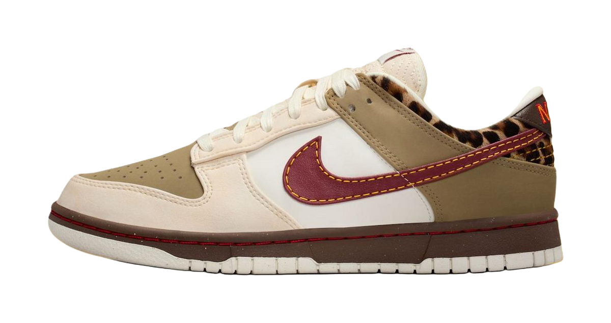 Nike Dunk Low top Skateboard Shoes Womens Beige Red  VJSNEAKER
