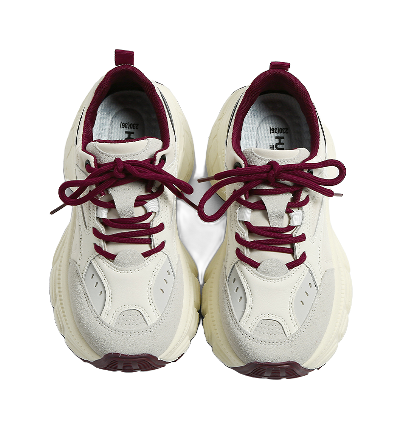 HUANQIU Cushioning, Slip Resistant, Abrasion Resistant, Height Increasing Low top Chunky Sneakers Women's 