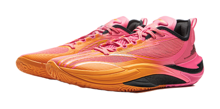 LiNing Cushioning, Slip Resistant, Abrasion Resistant, Rebound Grip Low Top Basketball Shoes Mens Pink Orange  VJSNEAKER