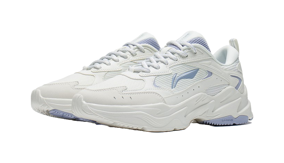 LiNing Stargazing Cushioning, Slip Resistant, Abrasion Resistant, Rebound Low top Running Shoes Women's White Blue 