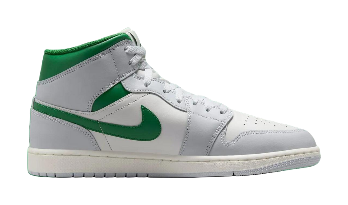 Jordan 1 Mid White Pure Platinum Pine Green  vjsneaker.com