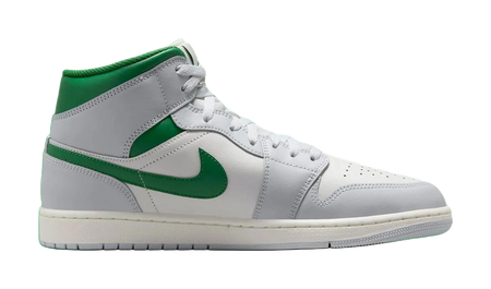 Jordan 1 Mid White Pure Platinum Pine Green  vjsneaker.com