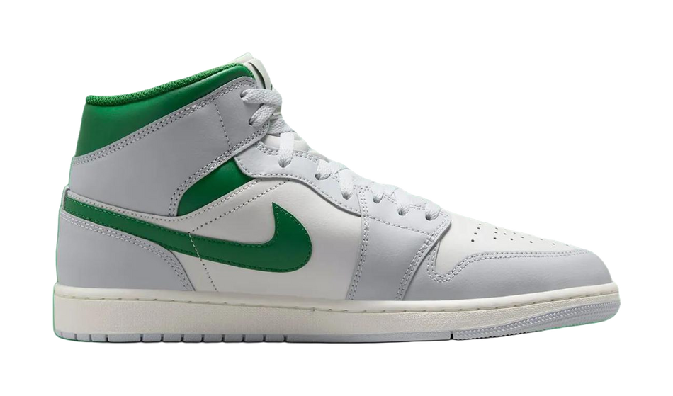 Jordan 1 Mid White Pure Platinum Pine Green  vjsneaker.com