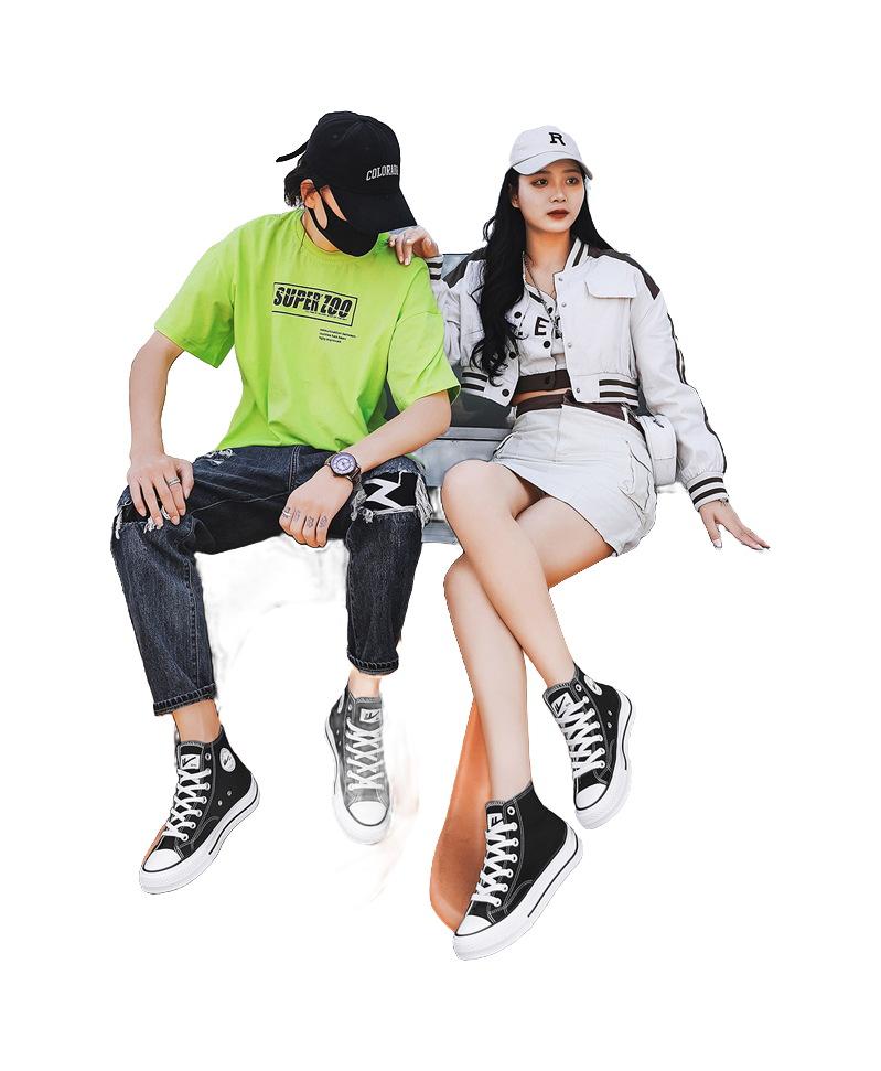 WARRIOR Cloud Sail Series Canvas Shoes Unisex High top Black 