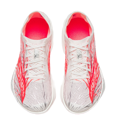 Anta women’s running shoes pair in white with red laces and red interior lining
