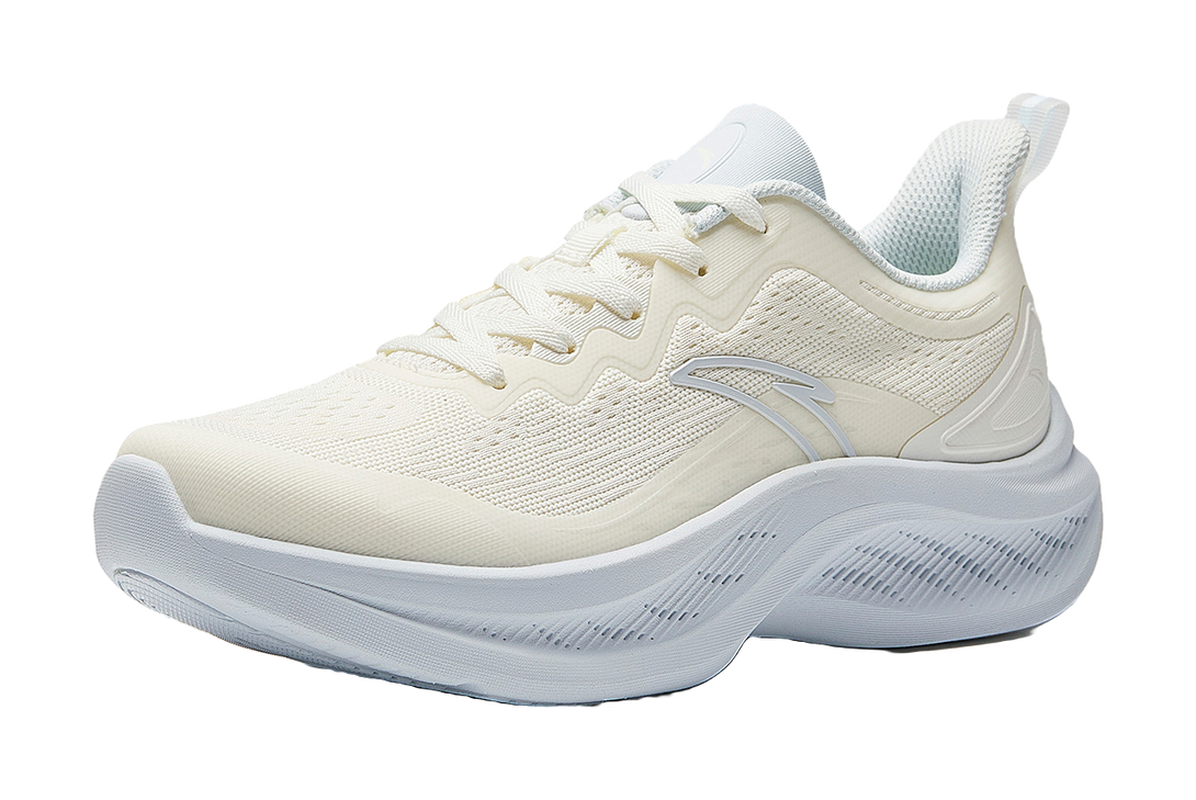 Anta Cushioning Soft Rebound Running Shoes Fashion Versatile Women's Shoes Women's Ivory White/Light Mist Gray 