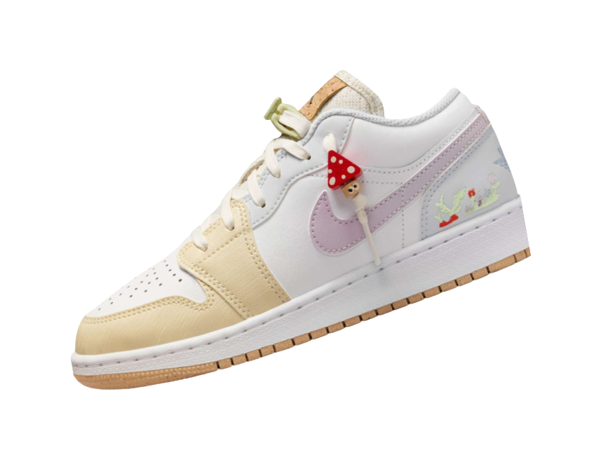 Jordan Air Jordan 1 Slip Resistant Shock Absorbers Low Top Kids Skateboarding Shoes White  VJSNEAKER