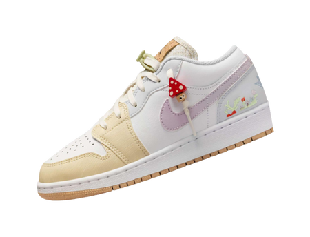 Jordan Air Jordan 1 Slip Resistant Shock Absorbers Low Top Kids Skateboarding Shoes White  VJSNEAKER