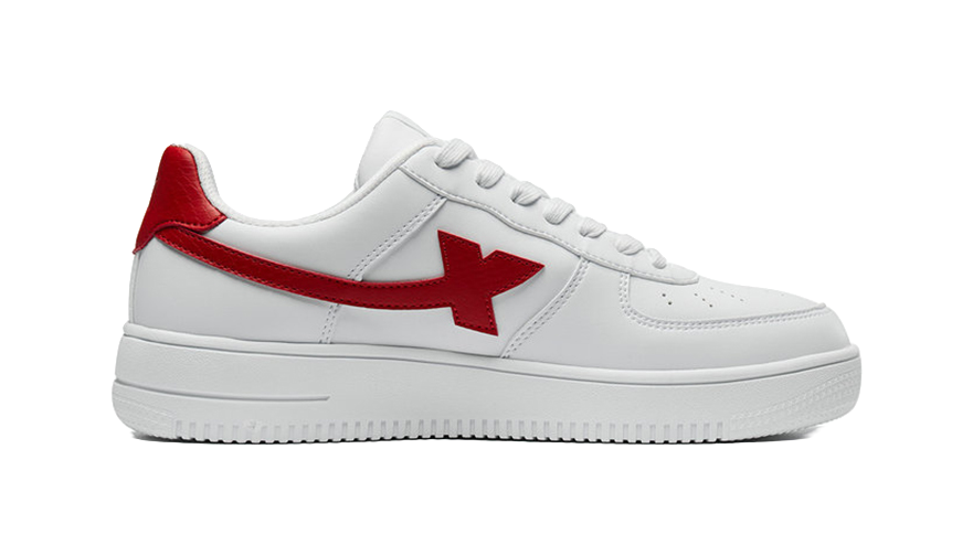 XTEP Air Force 1 Slip Resistant Abrasion Resistant Low top Skateboard Shoes Men's White Red 