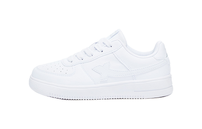 XTEP Air Force 1 Cushioning Abrasion Resistant Breathable Low top Kids' Skateboarding Shoes White Silver Teenagers 