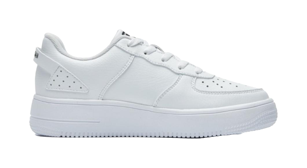 QIAODAN Little White Women's Low-Top Skateboard Shoes - Classic Thick-Soled Height Increase & Versatile Comfort White 