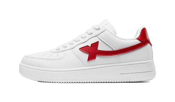 XTEP Air Force 1 Slip Resistant Abrasion Resistant Low top Skateboard Shoes Women's White Red 