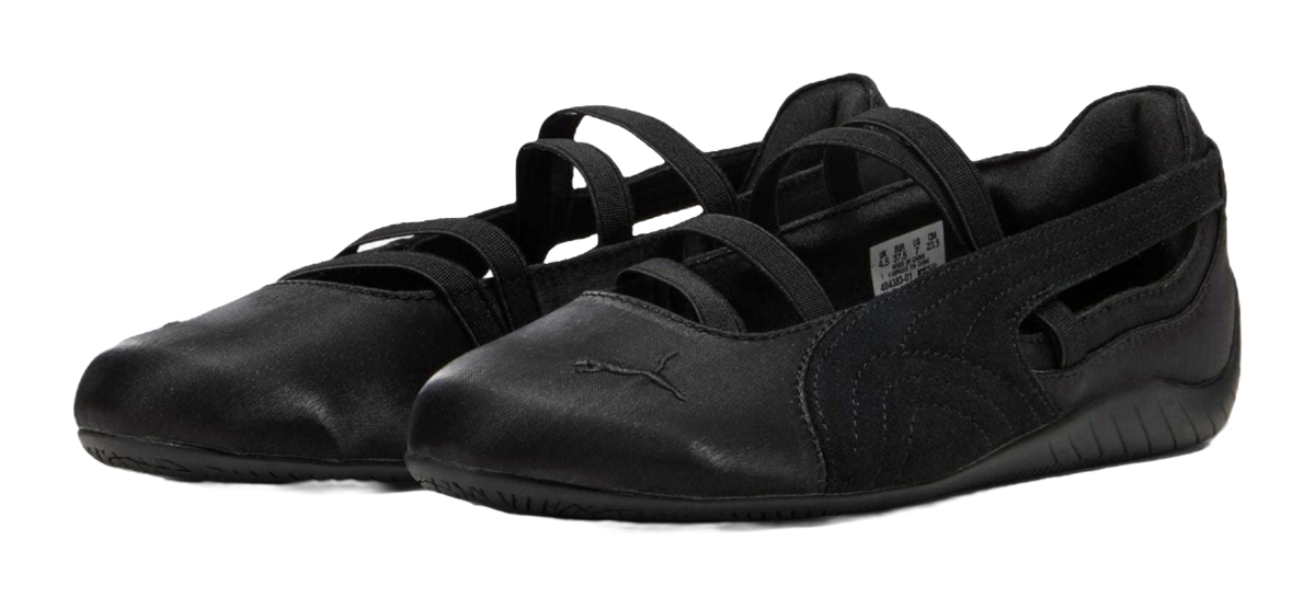 PUMA Speedcat Ballet Black Cool Dark Gray Satin Womens  vjsneaker.com