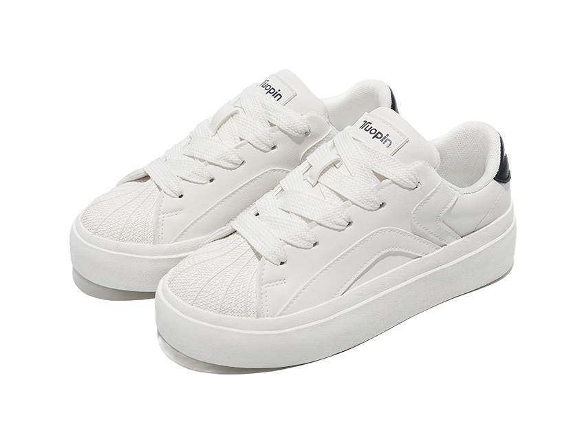 TUOPIN Pie Shoes Couple's Shell Head Slip Resistant And Breathable Low top Skateboard Shoes Unisex 