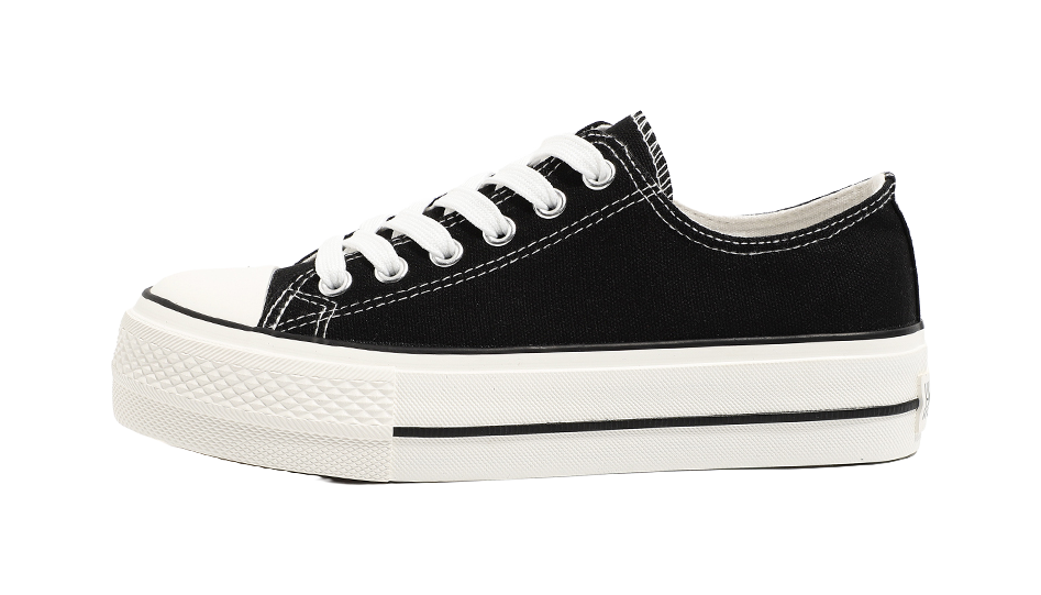 HUANQIU Slip Resistant, Abrasion Resistant, Lightweight, Height Increasing Low top Canvas Shoes Women's 