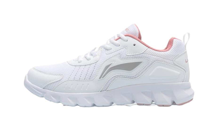 LiNing Shock Absorbers Slip Resistant Abrasion Resistant Low top Casual Running Shoes Women's White 