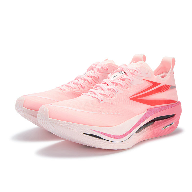 361° Flame 5 Cushioning Abrasion Resistant Breathable Low top Carbon Plate Running Shoes Unisex Neon Light Coral