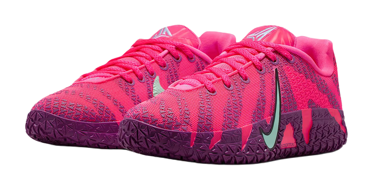 Nike Ja Morant 3 Slip Resistant Abrasion Resistant Low top Childrens Basketball Shoes Super Pink/Purple/Black Unisex  vjsneaker.com