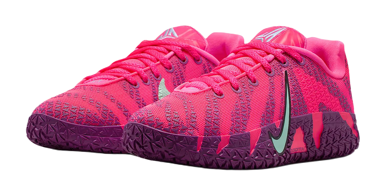 Nike Ja Morant 3 Slip Resistant Abrasion Resistant Low top Childrens Basketball Shoes Super Pink/Purple/Black Unisex  vjsneaker.com