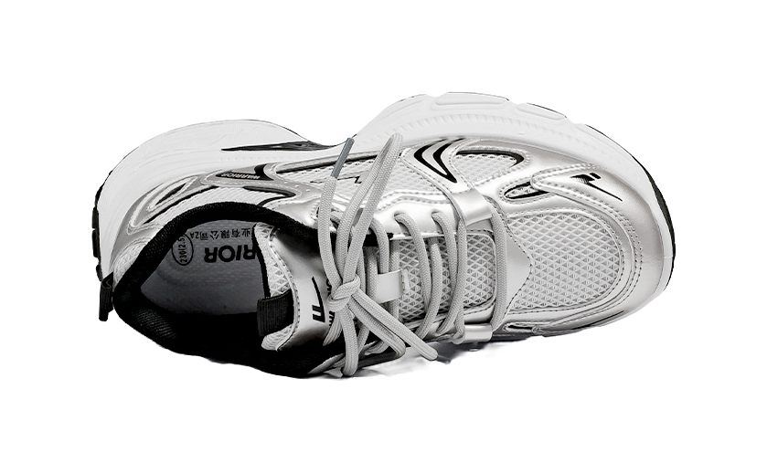 Warrior Cushioning And Breathable Low Top Chunky Sneakers Unisex White Dark Blue  vjsneaker.com