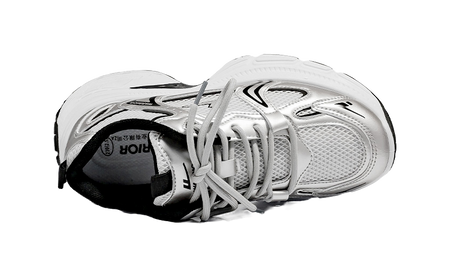 Warrior Cushioning And Breathable Low Top Chunky Sneakers Unisex White Dark Blue  vjsneaker.com