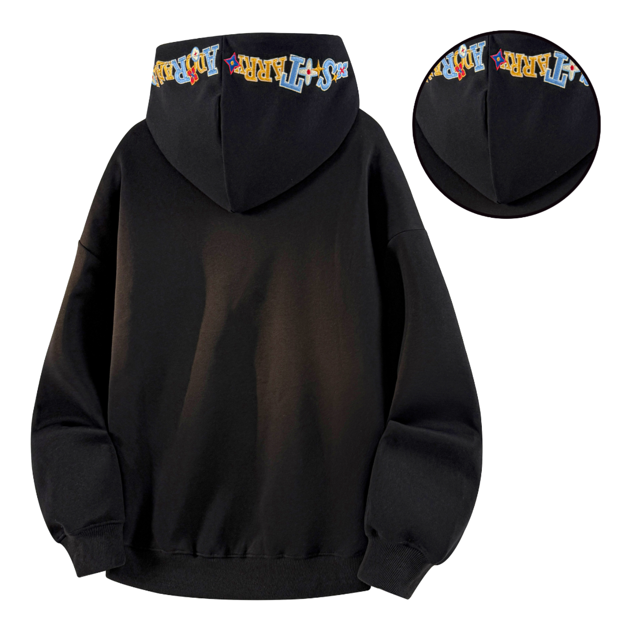 Warrior Warrior American Basic Retro Fun Embroidered Letter Logo Loose Casual Trend Versatile Windproof College Style Sports Couple Hooded Long Sleeve Thick Velvet Hoodie for Men and Women  vjsneaker.com