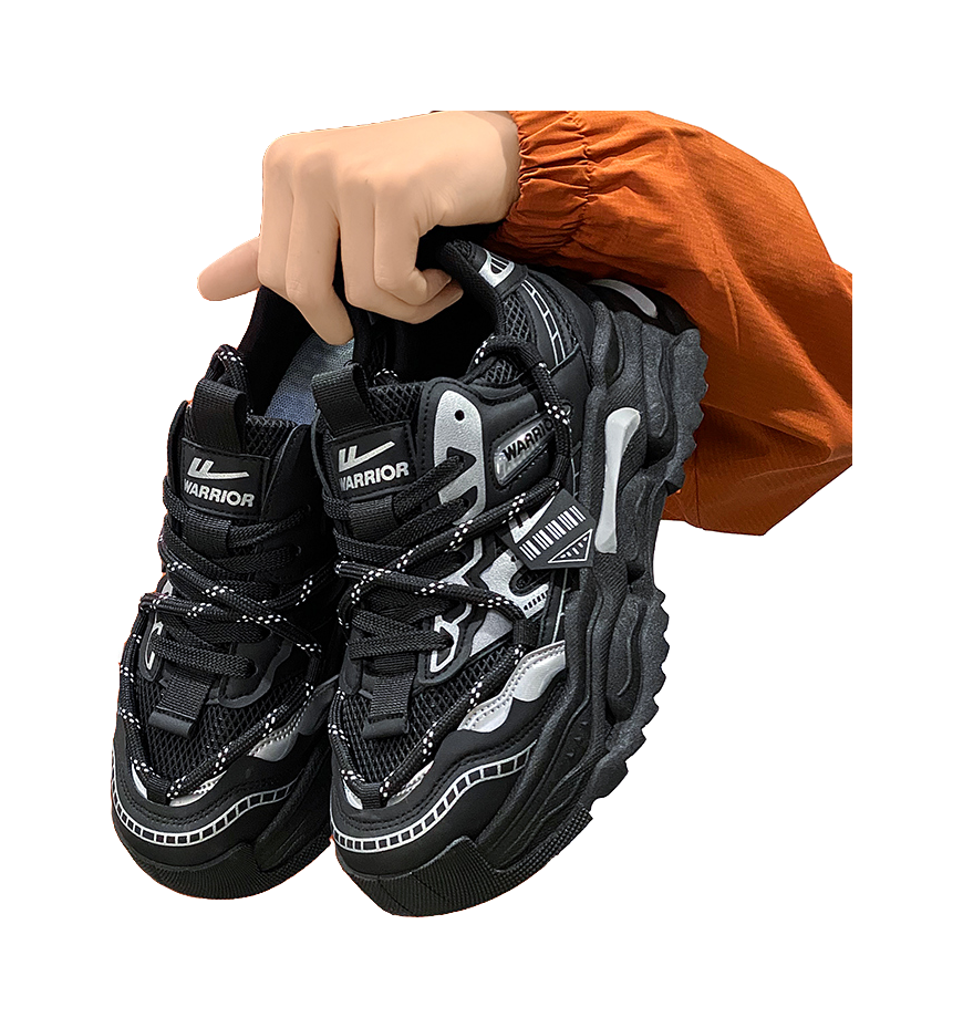 Warrior Abrasion Resistant Breathable Height Increasing Low top Chunky Sneakers Mens  vjsneaker.com