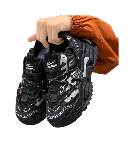 Warrior Abrasion Resistant Breathable Height Increasing Low top Chunky Sneakers Mens  vjsneaker.com