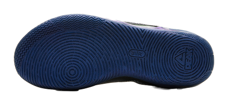 Basketball shoe outsole tread in dark blue with circular traction pattern