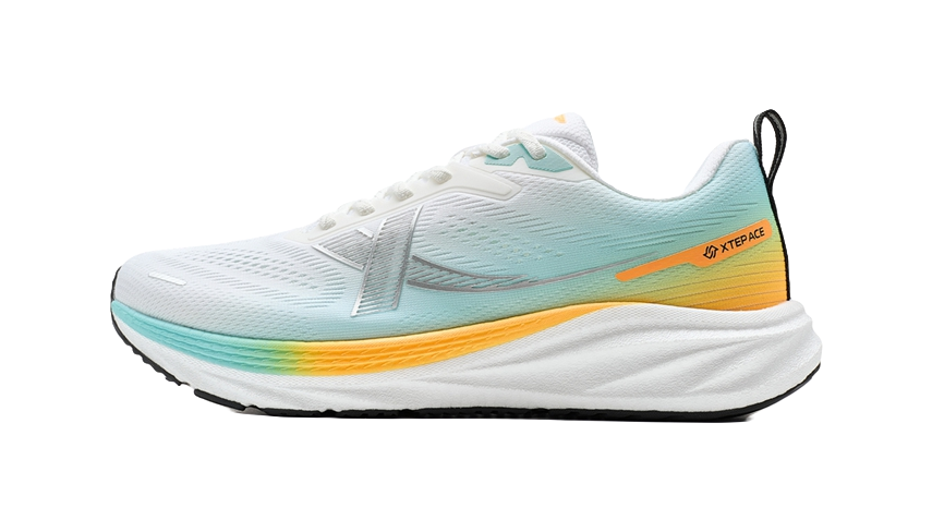 XTEP Slip-Resistant Breathable Lightweight Low-Top Training Running Shoes Men's White Cyan 