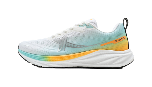 XTEP Slip-Resistant Breathable Lightweight Low-Top Training Running Shoes Men's White Cyan 