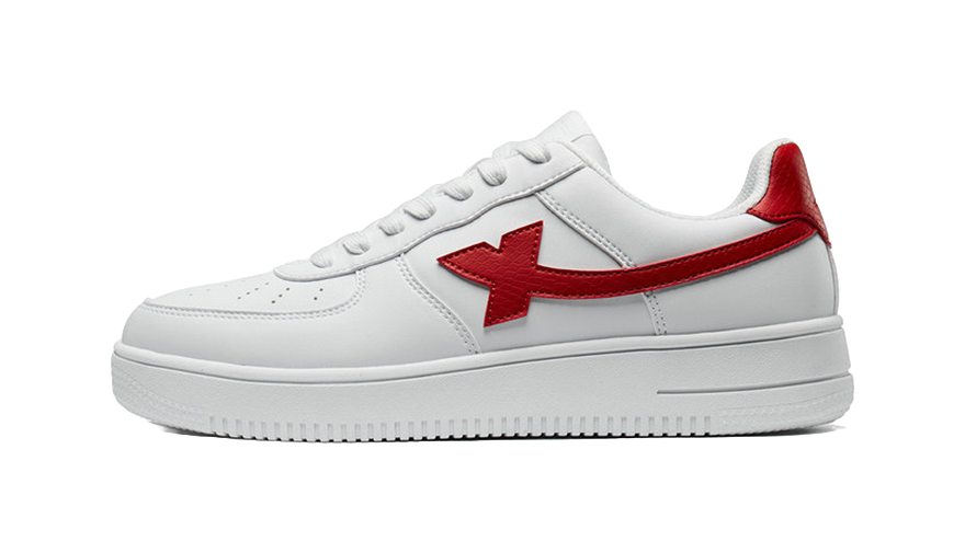 XTEP Air Force 1 Slip Resistant Abrasion Resistant Low top Skateboard Shoes Men's White Red 