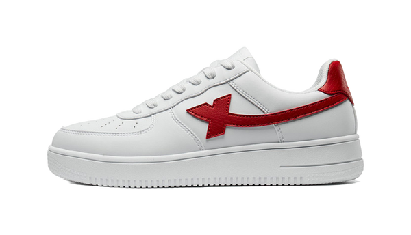 XTEP Air Force 1 Slip Resistant Abrasion Resistant Low top Skateboard Shoes Men's White Red 